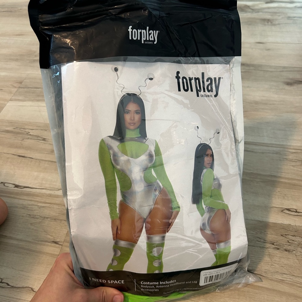 Forplay Green and Silver Alien Costume